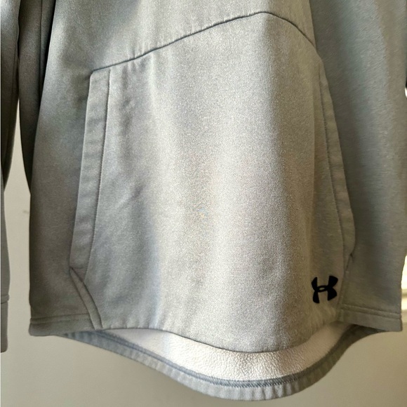Under Armour ColdGear Men's Light Gray Pullover Hoodie - Picture 3 of 8